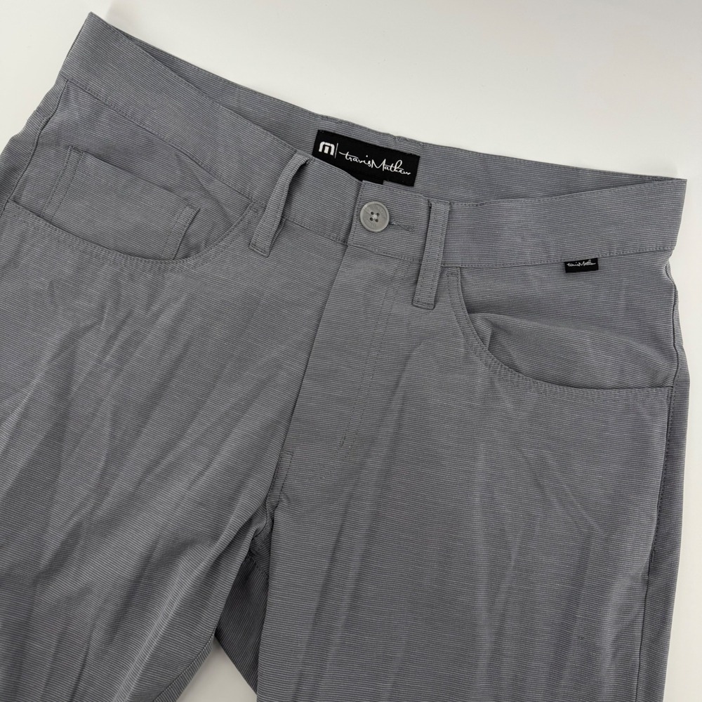 TravisMathew‎ Golf Pants Mens 30 Grey Micro Stripe Stretch 5-Pocket 78928-00